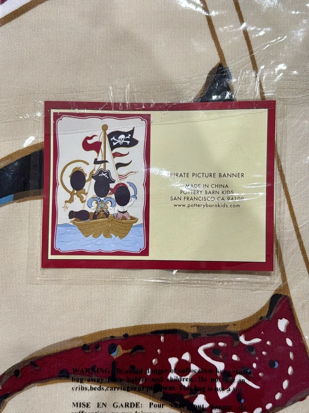 NEW Pottery Barn Kids Pirate Picture Banner Pirates Birthday Party Theme